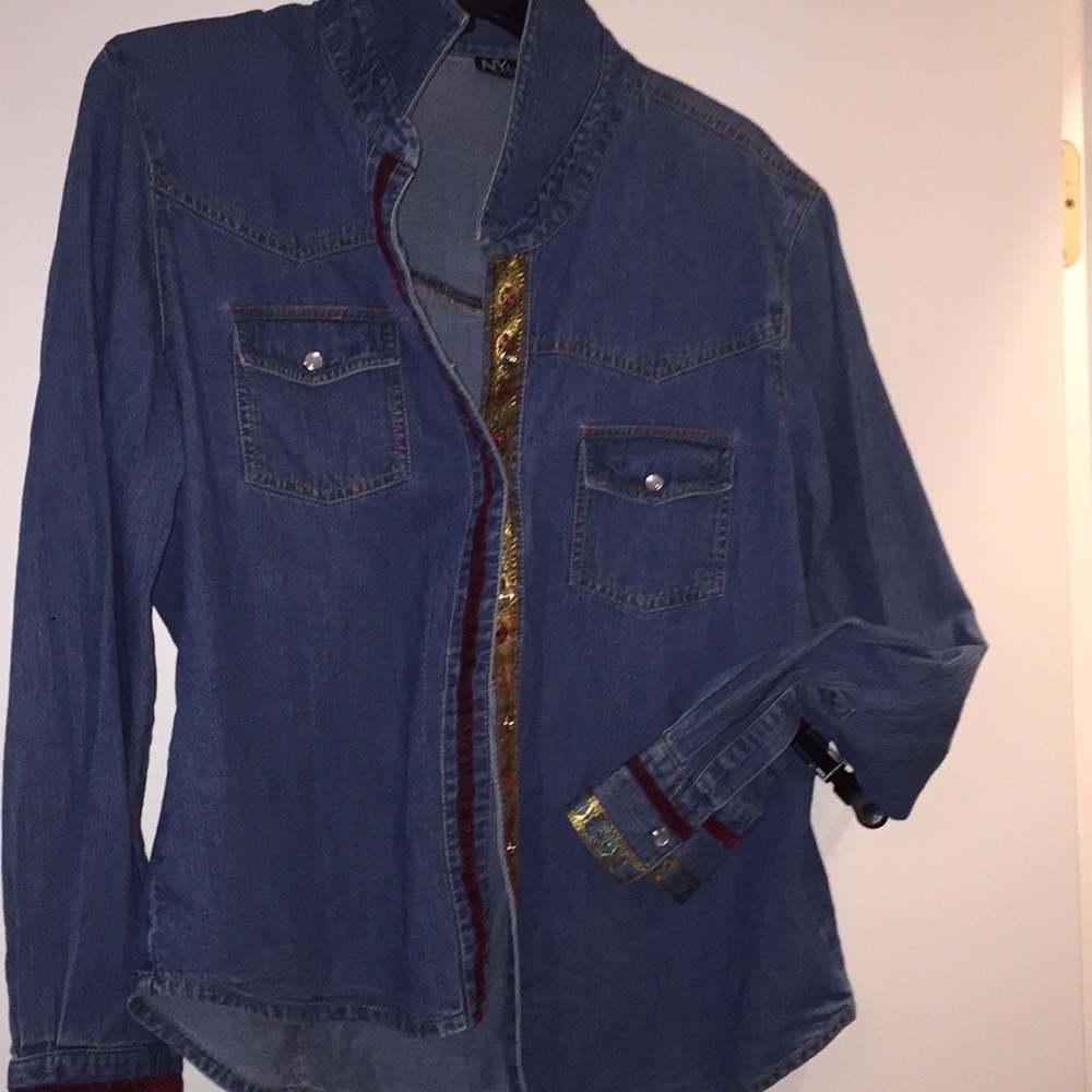 🍁denim snap boho Chic!